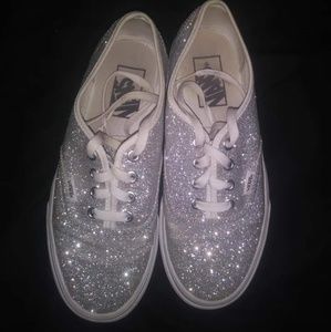 Silver glitter vans